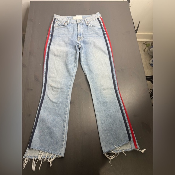 Mother Insider Crop Step Fray Jeans Thanks Again Racer - Picture 4 of 11